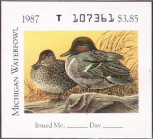 Scan of 1987 Michigan Duck Stamp MNH VF