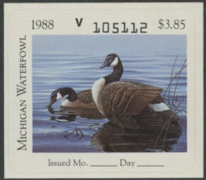 Scan of 1988 Michigan Duck Stamp MNH VF