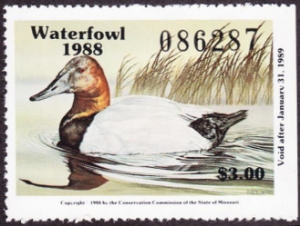 Scan of 1988 Missouri Duck Stamp MNH F-VF