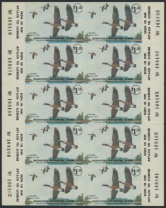 Scan of 1975 Maryland Duck Stamp Sheet