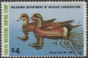 Scan of 1988 Oklahoma Duck Stamp MNH F-VF