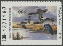 Scan of 1986 Texas Duck Stamp MNH VF