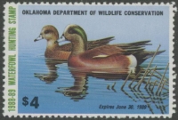 Scan of 1988 Oklahoma Duck Stamp MNH VF