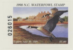Scan of 1998 North Carolina Duck Stamp Hunter MNH VF