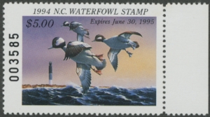 Scan of 1994 North Carolina Duck Stamp MNH VF