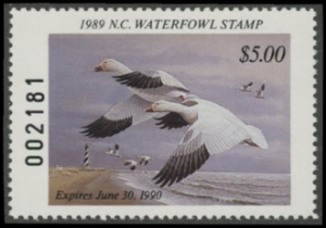 Scan of 1989 North Carolina Duck Stamp  MNH VF
