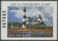 Scan of 1992 North Carolina Duck Stamp  MNH VF