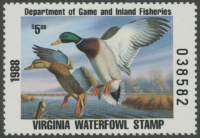 Scan of VA1 1988 Duck Stamp - First of State MNH VF