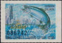 Scan of 1983 Illinois Salmon Stamp Used F-VF