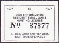 Scan of North Dakota Small Game Stamp MNH VF