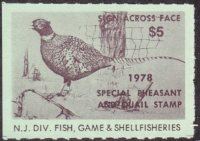 Scan of 1978 New Jersey Pheasant & Quail Stamp MNH VF