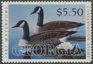 Scan of 1987 Georgia Duck Stamp MNH VF