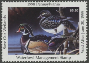 Scan of 1998 Pennsylvania Duck Stamp MNH VF