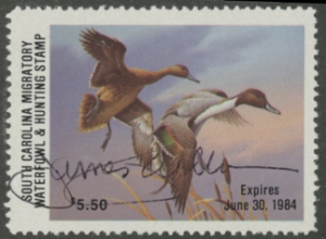 Scan of 1983 South Carolina Duck Stamp SBA MNH VF