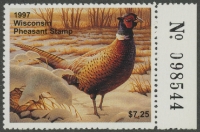 Scan of 1997 Wisconsin Pheasant Stamp MNH VF