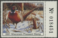 Scan of 2001 Wisconsin Pheasant Stamp MNH VF