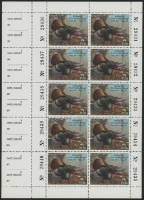 Scan of 1990 Wisconsin Wild Turkey Stamp Full Sheet MNH VF