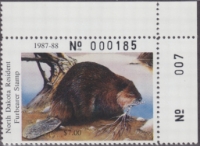 Scan of 1987 North Dakota Furbearer Stamp MNH VF