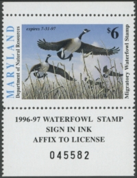 Picture of 1996 Maryland Duck Stamp MNH VF