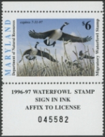 Scan of 1996 Maryland Duck Stamp MNH VF