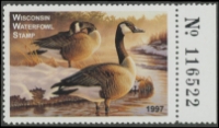 Scan of 1997 Wisconsin Duck Stamp MNH VF