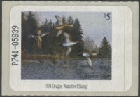 Scan of 1994 Oregon Duck Stamp Self Adhesive MNH VF