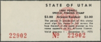 Scan of 1975 Utah Lake Powell Fishing Stamp MNH VF