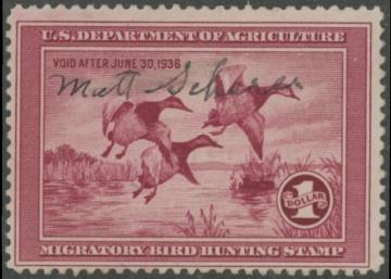 Picture of RW2 1935 Duck Stamp  Used Fine