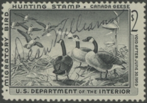 Scan of RW25 1958 Duck Stamp  Used Fine