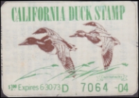 Scan of 1972 California Duck Stamp Unsigned VF