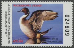Scan of 2002 Alabama Duck Stamp MNH VF