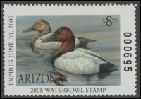 Scan of 2008 Arizona Duck Stamp MNH VF