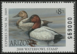 Scan of 2008 Arizona Duck Stamp MNH VF