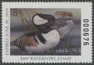 Scan of 2009 Arizona Duck Stamp MNH VF
