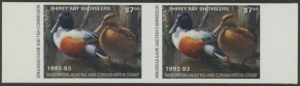 Scan of 1992 Arkansas Duck Stamp MNH VF