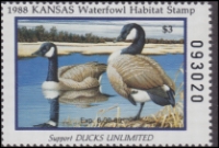 Scan of 1988 Kansas Duck Stamp MNH VF
