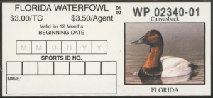 Scan of 2001 Florida Duck Stamp MNH VF