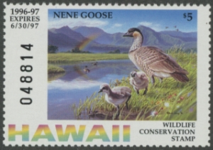 Scan of 1996 Hawaii Duck Stamp - First of State MNH VF