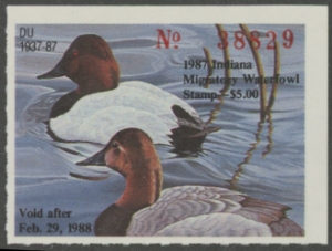 Scan of 1987 Indiana Duck Stamp MNH VF