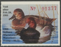 Scan of 1988 Indiana Duck Stamp MNH VF