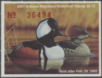 Scan of 2001 Indiana Duck Stamp MNH VF