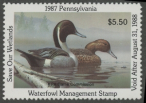 Scan of 1987 Pennsylvania Duck Stamp MNH VF