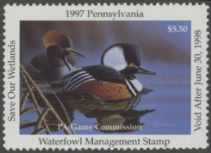 Scan of 1997 Pennsylvania Duck Stamp MNH VF