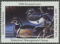 Scan of 1998 Pennsylvania Duck Stamp MNH VF