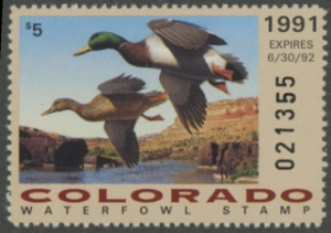 Scan of 1991 Colorado Duck Stamp MNH VF
