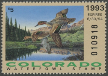 Picture of 1993 Colorado Duck Stamp MNH VF
