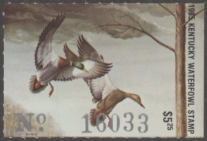 Scan of 1985 Kentucky Duck Stamp - First of State MNH VF