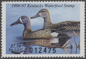 Scan of 1996 Kentucky Duck Stamp MNH VF
