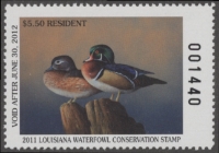 Scan of 2011 Louisiana Duck Stamp MNH VF