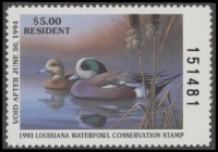 Scan of 1993 Louisiana Duck Stamp MNH VF
